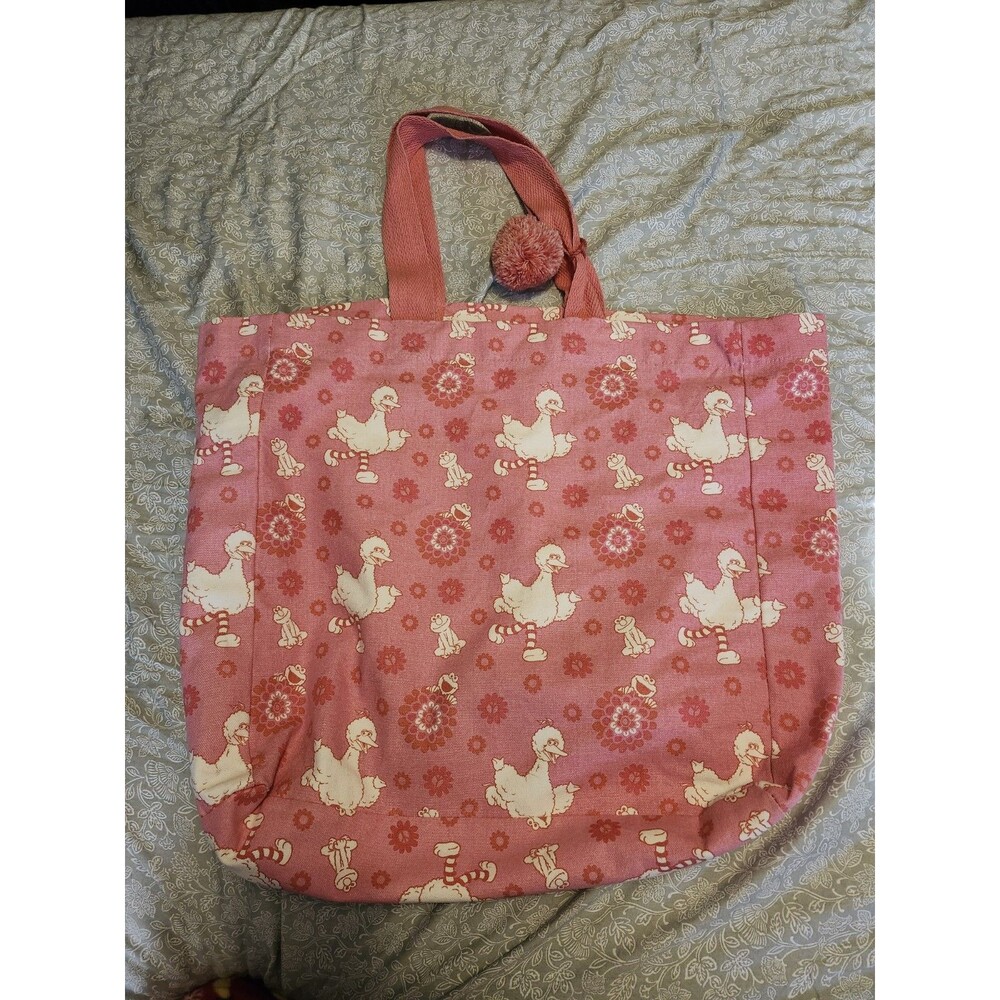 sesame street Big bird Tote Bag Large Capacity Canvas Bag pink